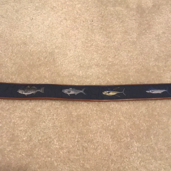 Leather Belt with saltwater fish design - Picture 2 of 2